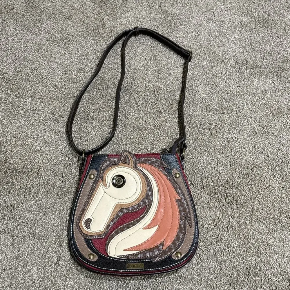 Chala Handbags Horse Everyday Zip Tote Shoulder Bag Multicolor Purse Very Nice